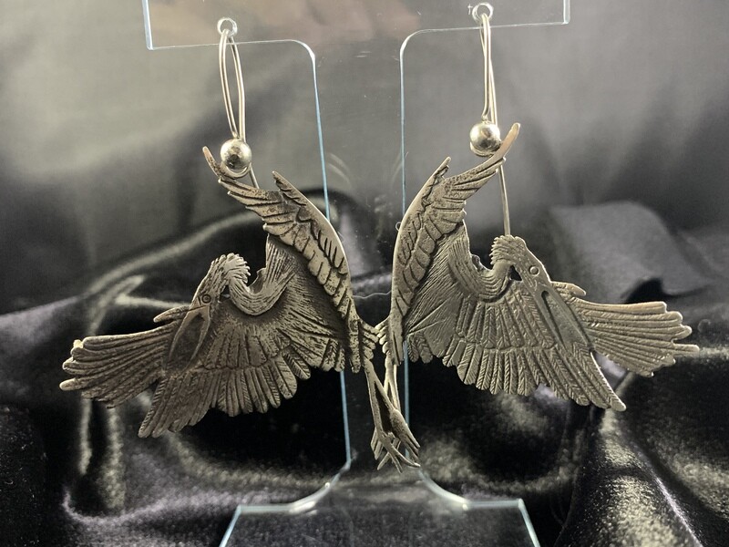 Silver Crane Earrings (SO)