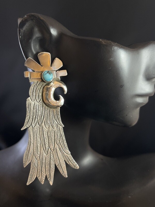 Sterling Silver and Turquoise Parrot Earrings (SO)