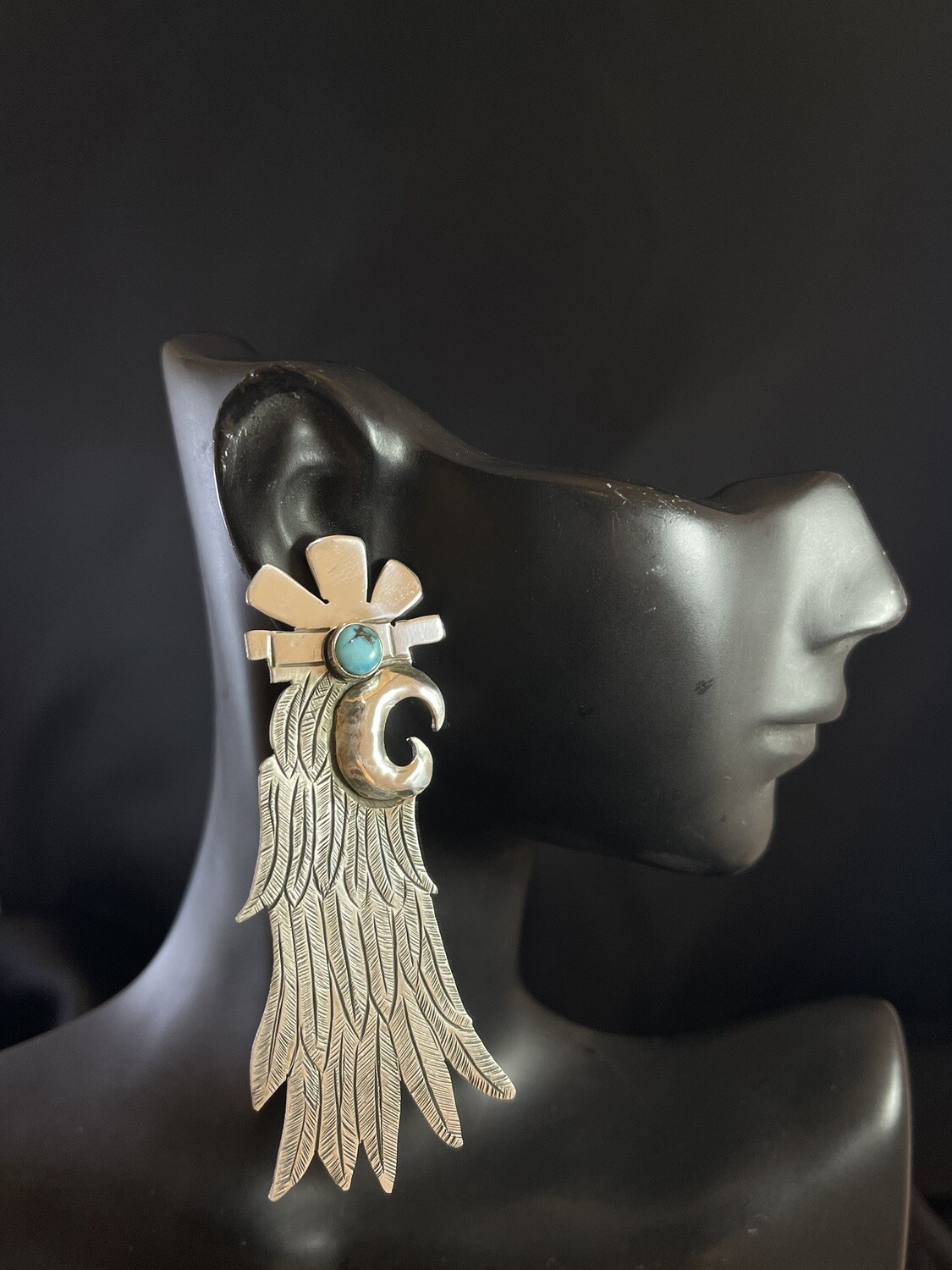 Sterling Silver and Turquoise Parrot Earrings (SO)
