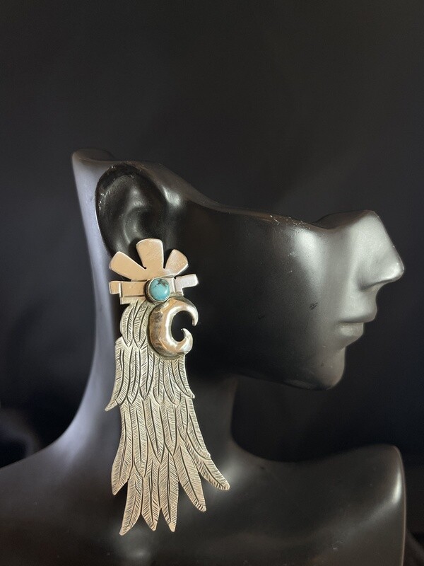Sterling Silver and Turquoise Parrot Earrings (SO)