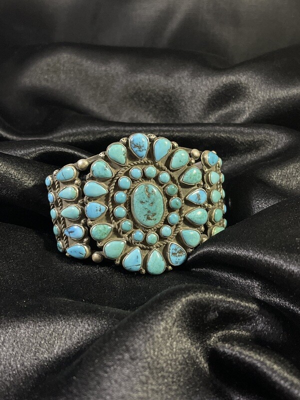 Navajo Cluster Natural Turquoise Bracelet