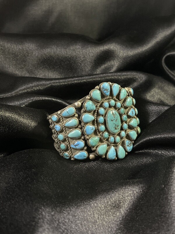 Navajo Cluster Natural Turquoise Bracelet