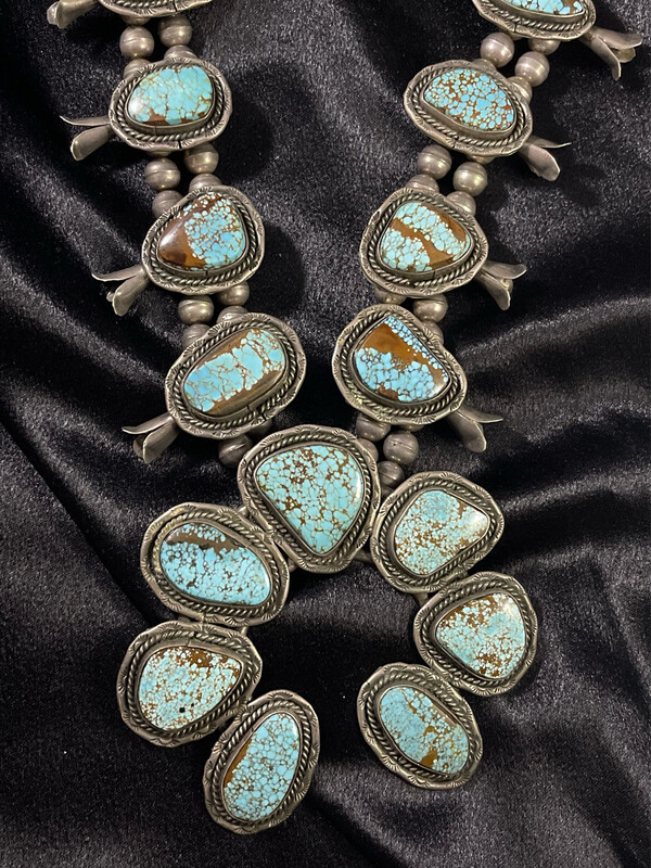 Natural Turquoise Squash Blossom
