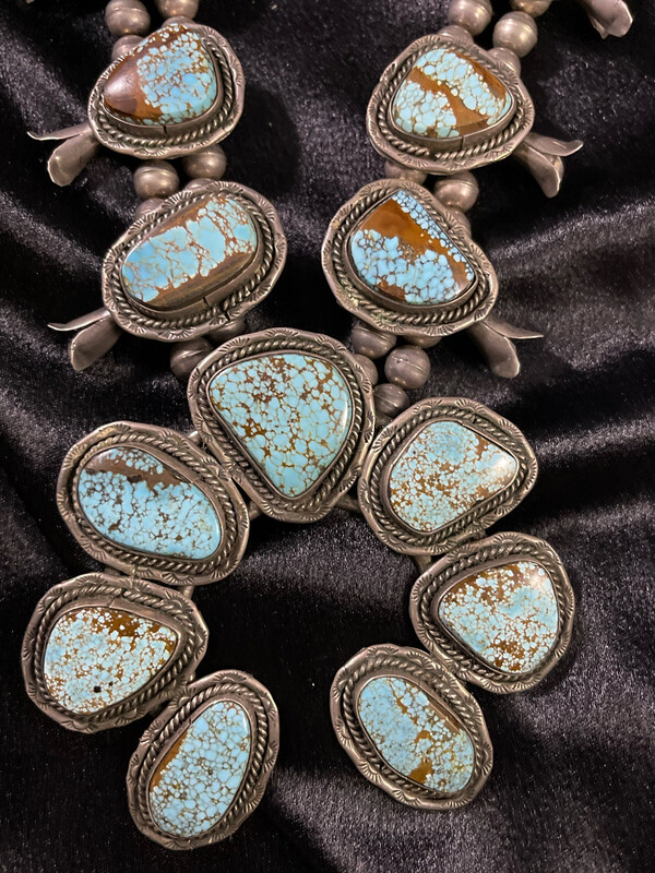 Natural Turquoise Squash Blossom