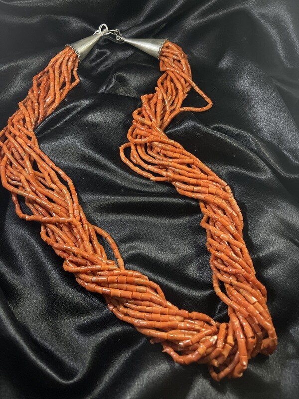 16 Strand Coral Necklace
