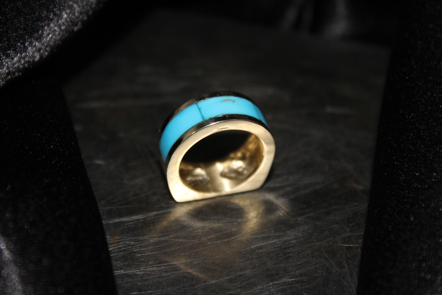 14K Yellow Gold and Turquoise Ring (SO)