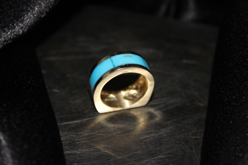 14K Yellow Gold and Turquoise Ring (SO)