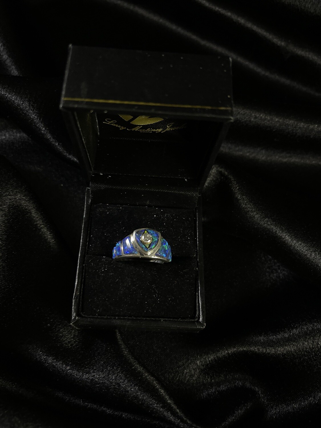 Sterling Silver Ring with Lab Opal