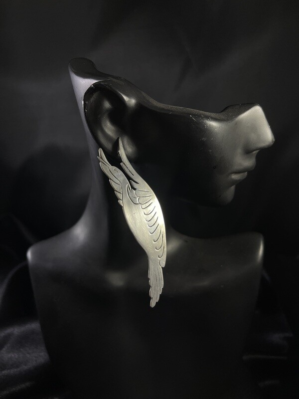 Sterling Silver Bird Earrings by Larry Martinez