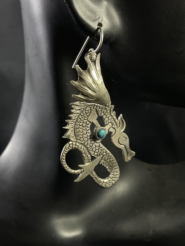 LM Sterling Silver Dragon Earrings