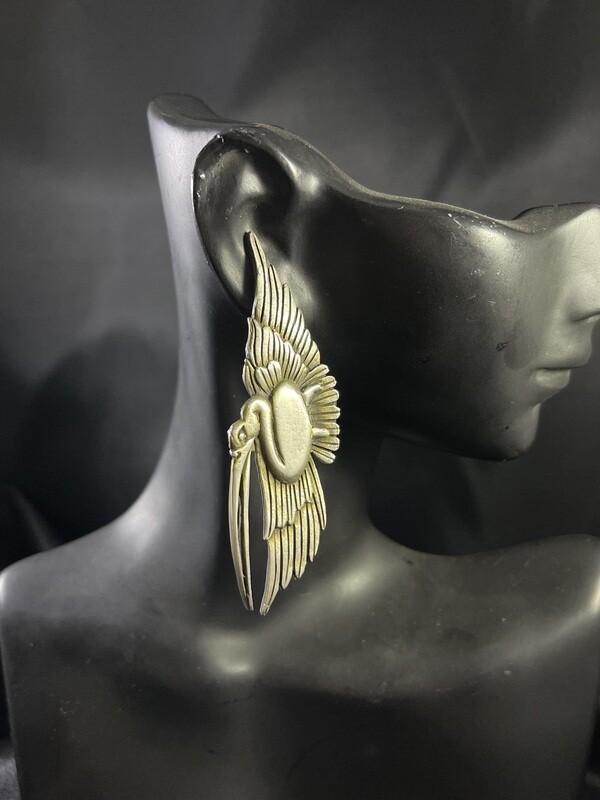 Sterling Silver Aztec Pelican Earrings (SO)