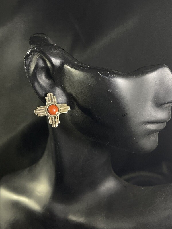 LM 14K Yellow Gold and Coral Zia Earrings