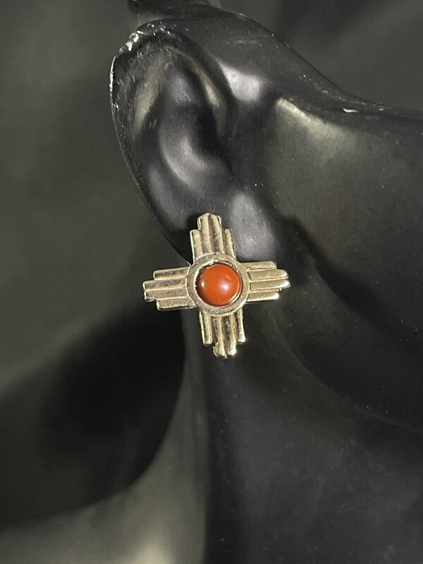 LM 14K Yellow Gold and Coral Zia Earrings