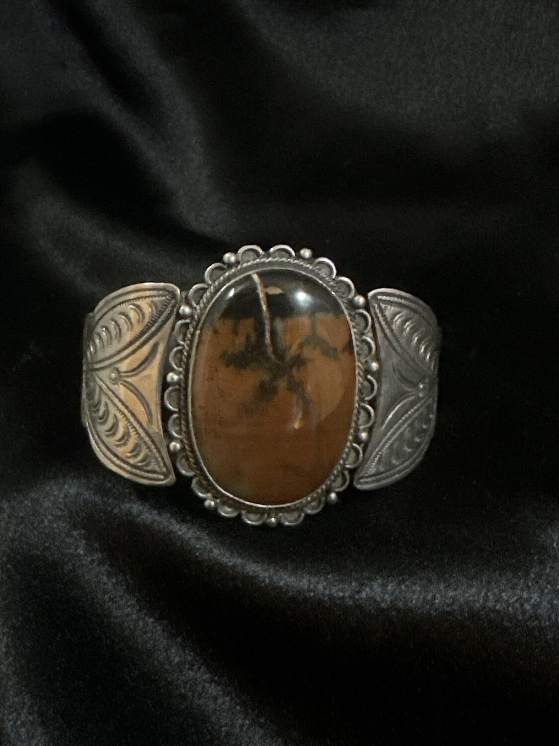 Silver and Petrified Wood Bracelet