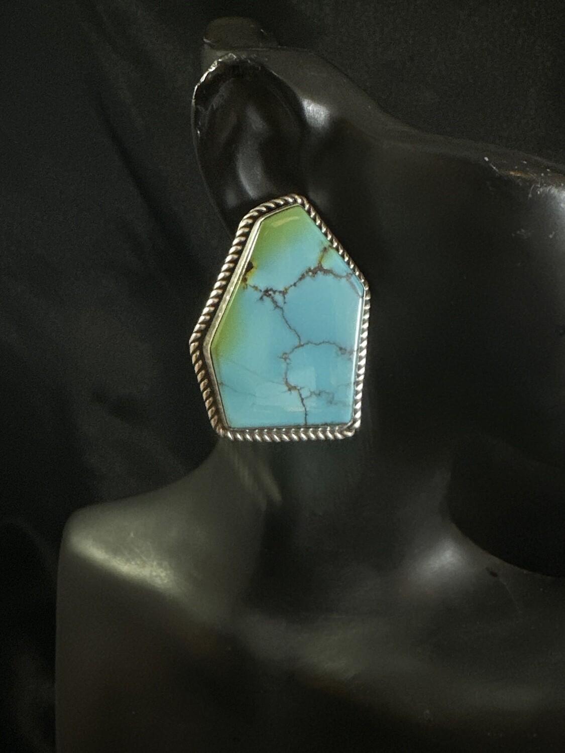 Enhanced Turquoise and Silver Earrings