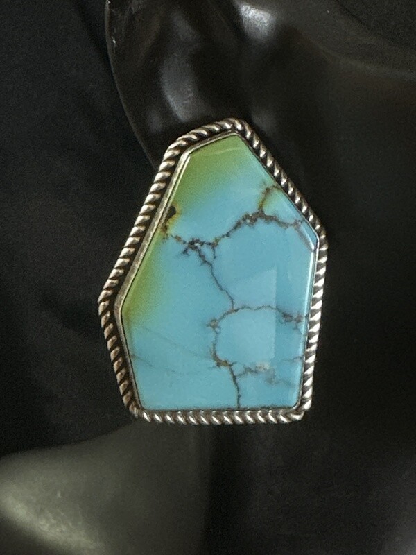 Enhanced Turquoise and Silver Earrings