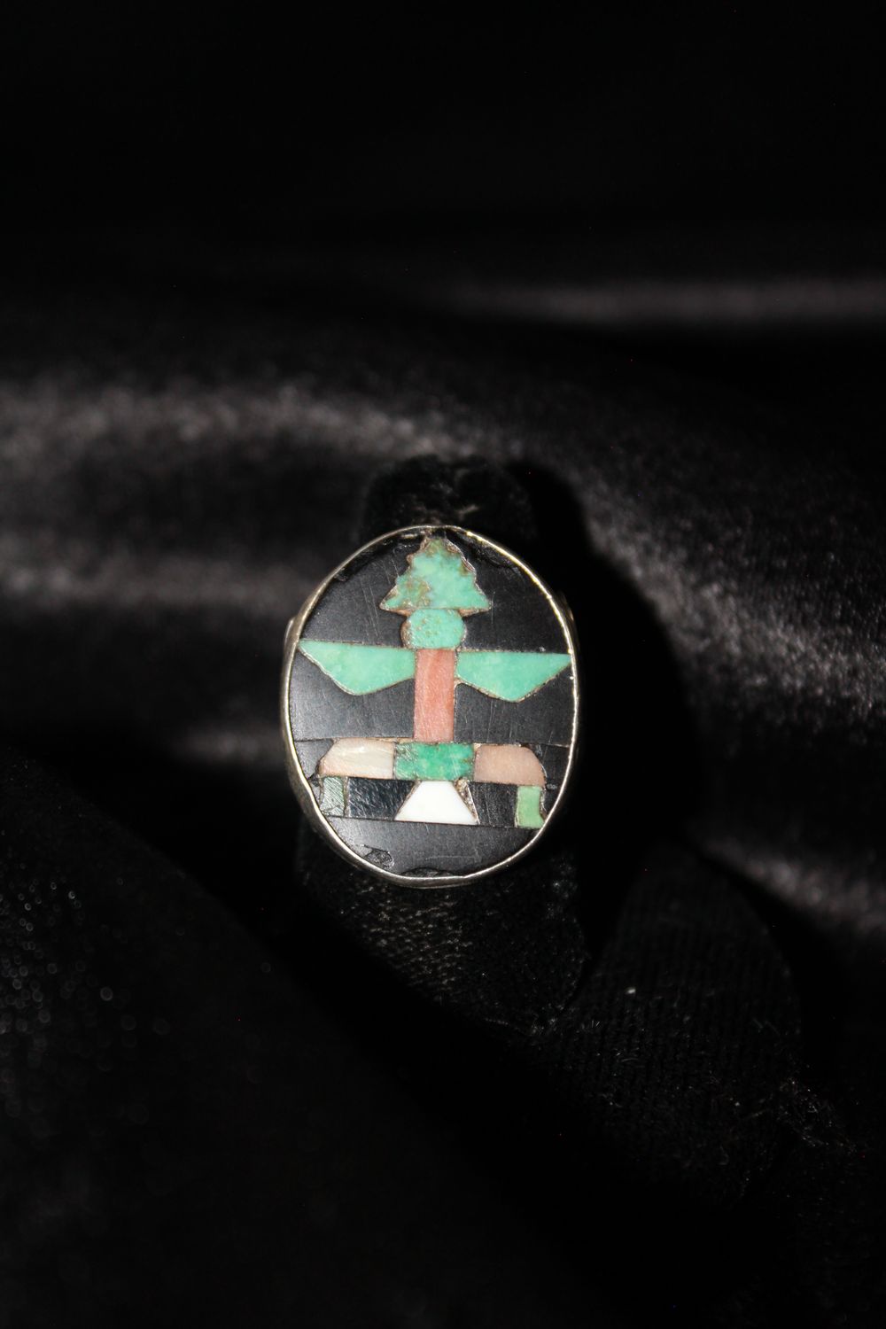 Sterling Silver and Multi-stone Inlay Ring
