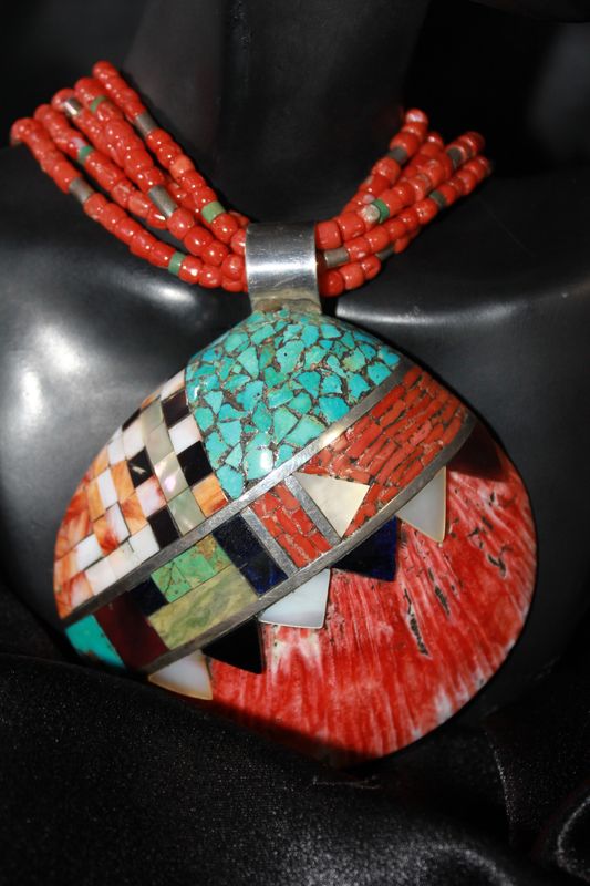 Paul Arviso Multi-stone Shell Beaded Necklace
