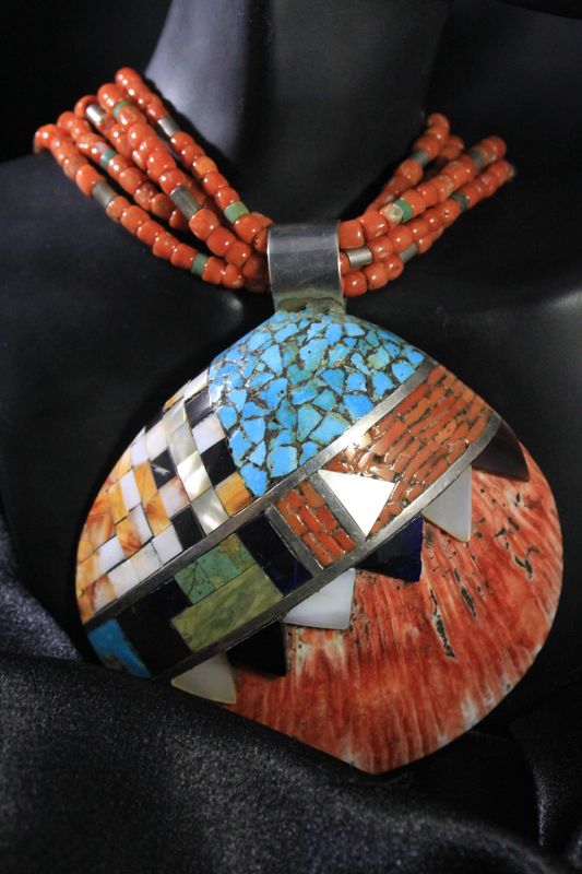 Paul Arviso Multi-stone Shell Beaded Necklace