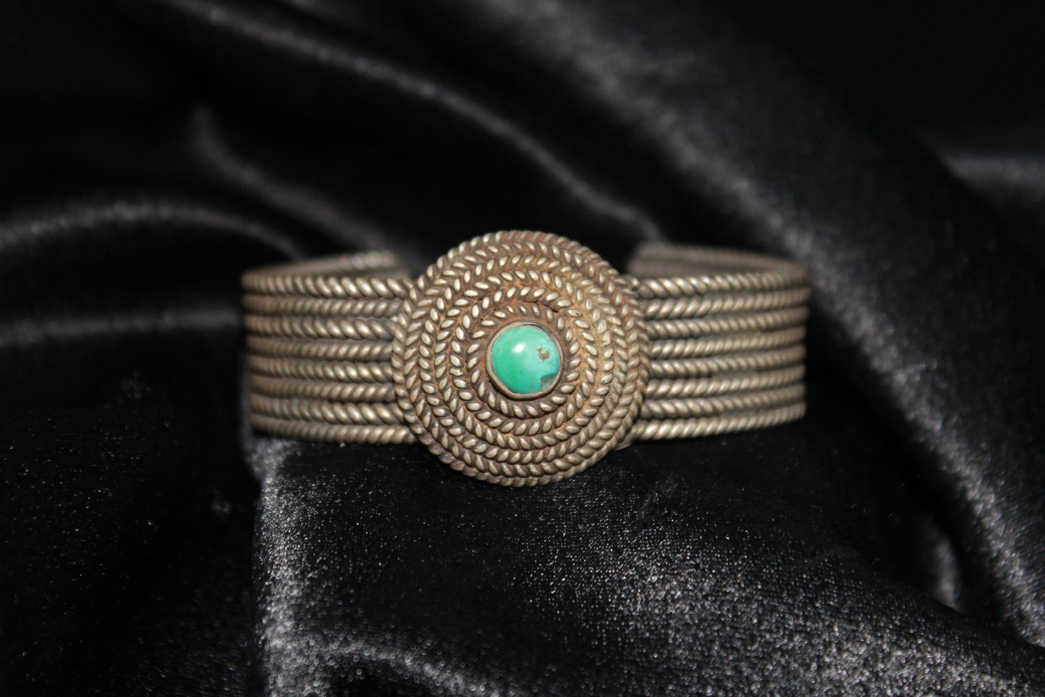 Sterling Silver Braided Bracelet with Turquoise