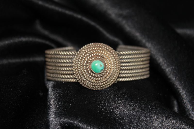 Sterling Silver Braided Bracelet with Turquoise