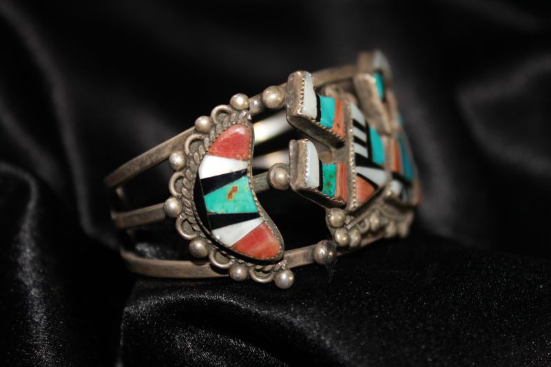 Zuni Inlay Rainbow Man Bracelet