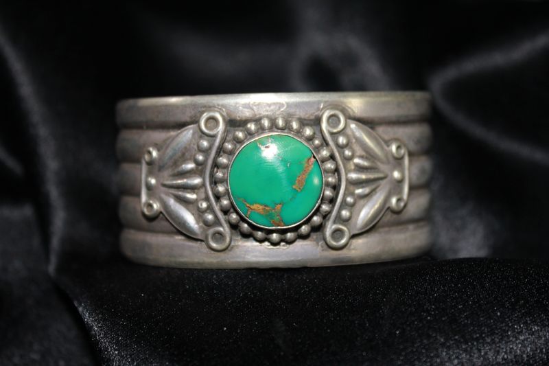 Beautifully Made Sterling Silver and Turquoise Cuff Bracelet