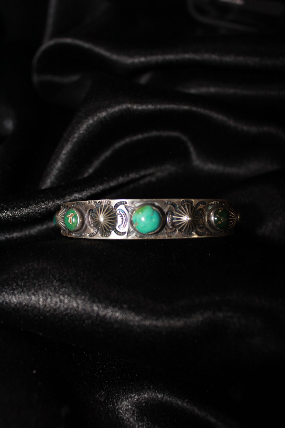 Sterling Silver and Turquoise Stamped Bracelet