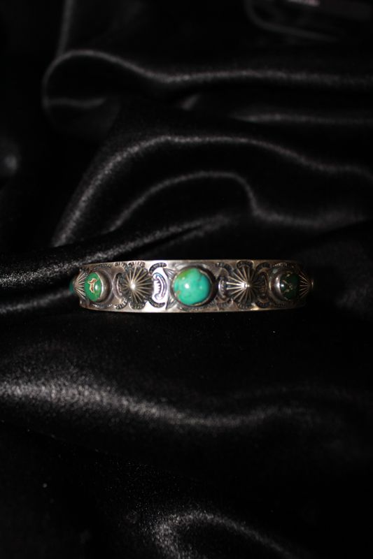 Sterling Silver and Turquoise Stamped Bracelet