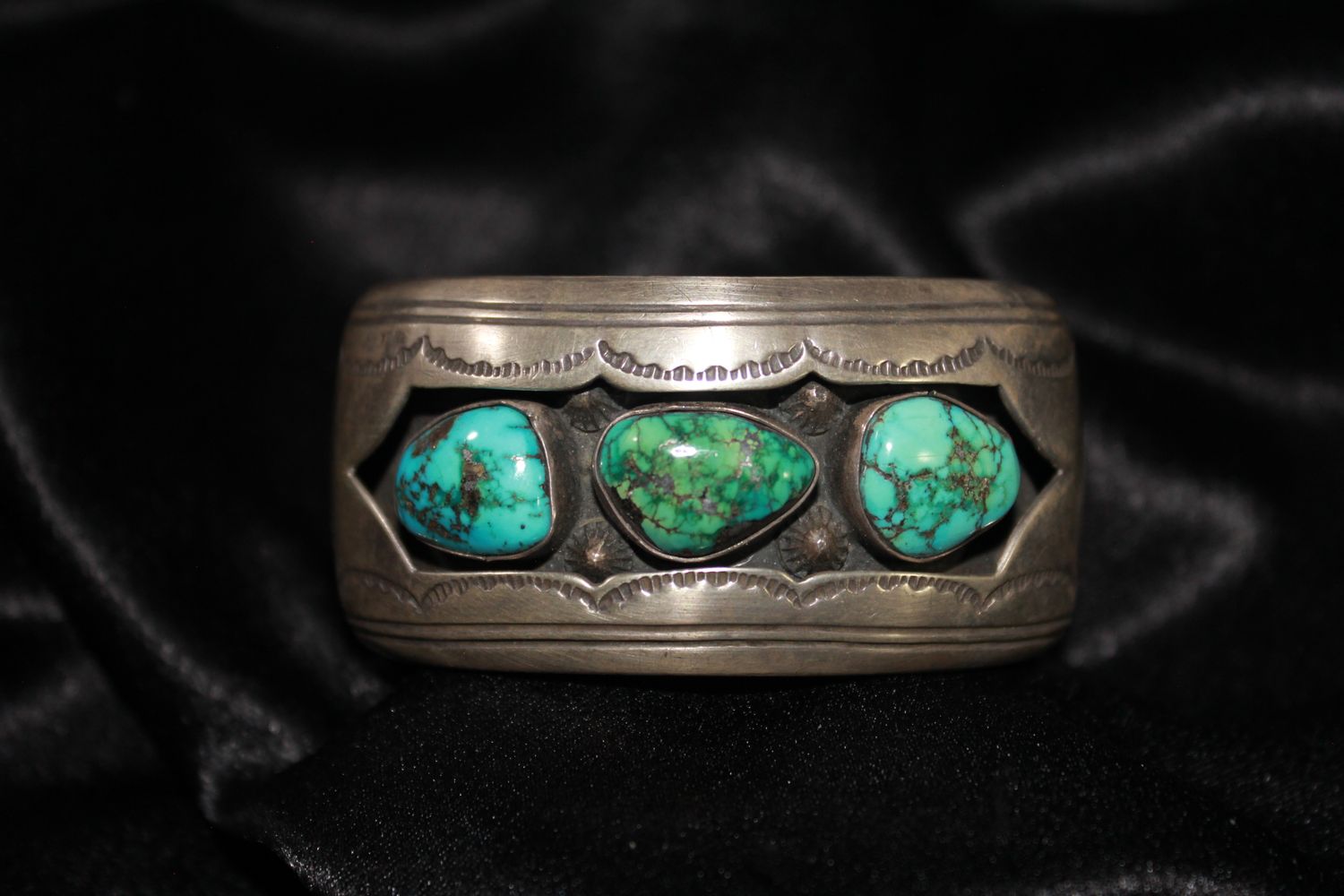 Sterling Silver and Turquoise Shadow Box Bracelet
