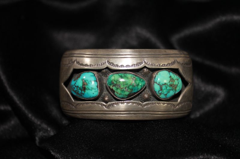 Sterling Silver and Turquoise Shadow Box Bracelet