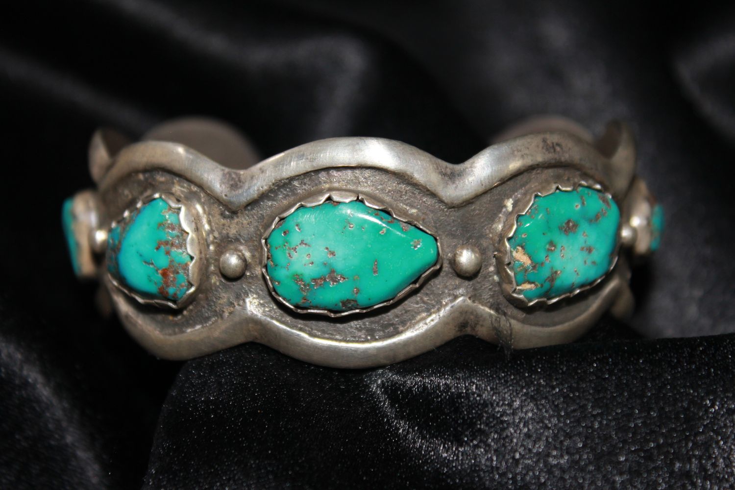 Sterling Silver and Bisbee Turquoise Bracelet