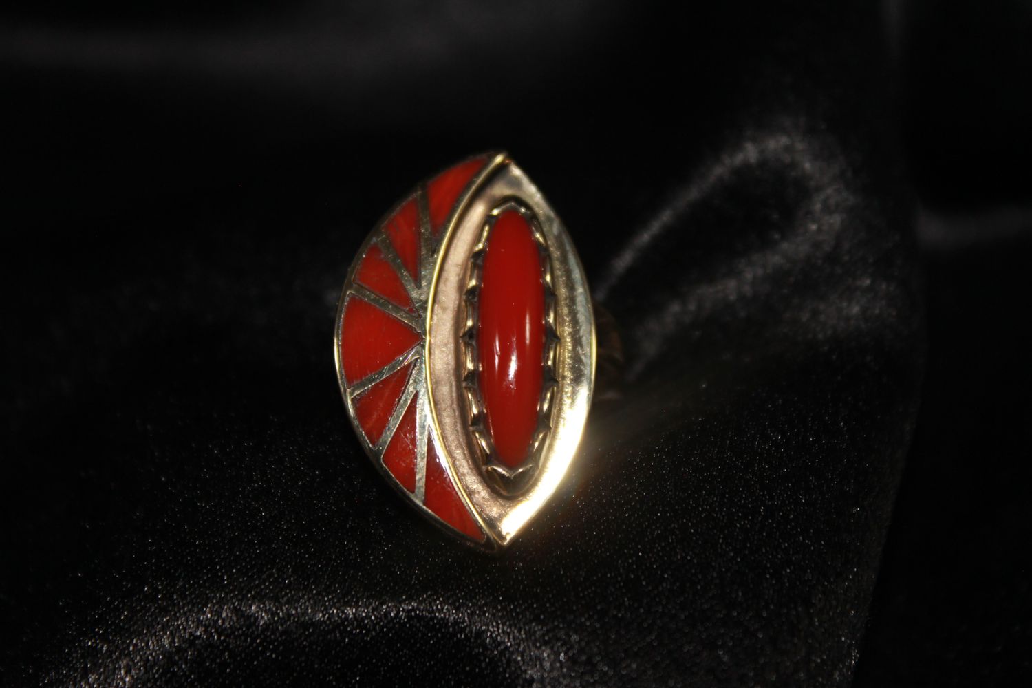 Pat Weber 14K Yellow Gold &amp; Coral Ring