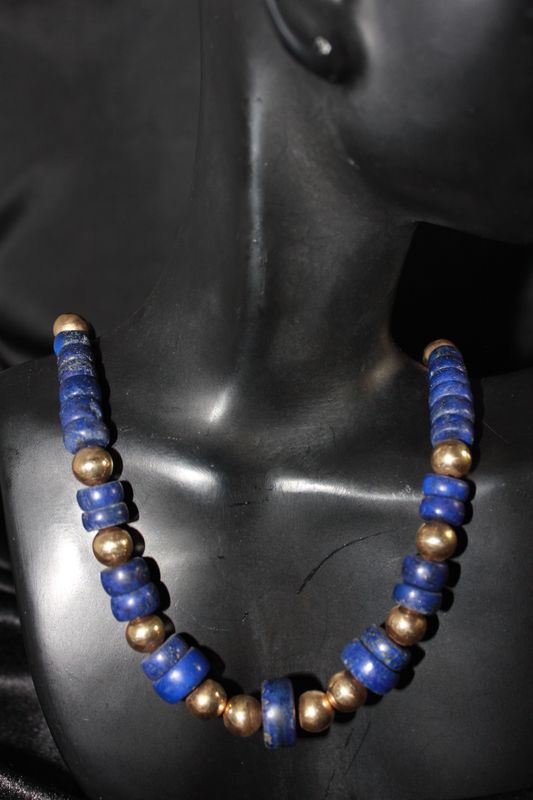 Lapis &amp; 14K Beaded Necklace