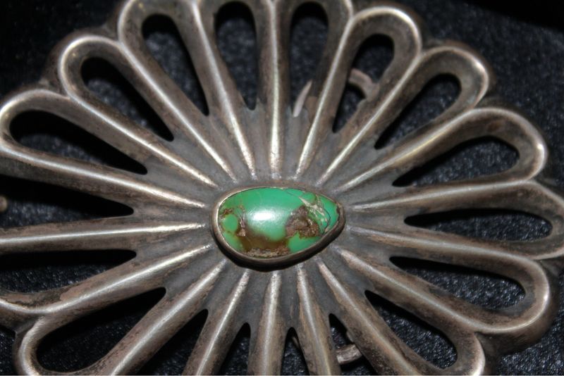 Sterling Silver and Turquoise Belt Buckle