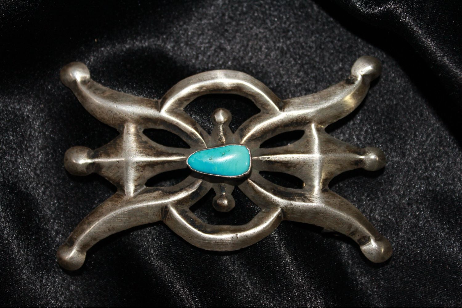 Sterling Silver and Turquoise Sand Cast