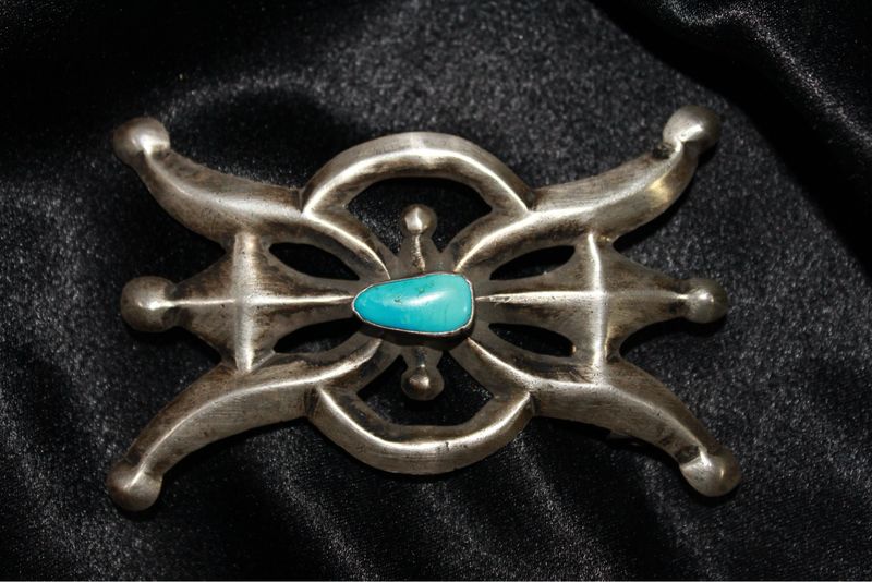 Sterling Silver and Turquoise Sand Cast