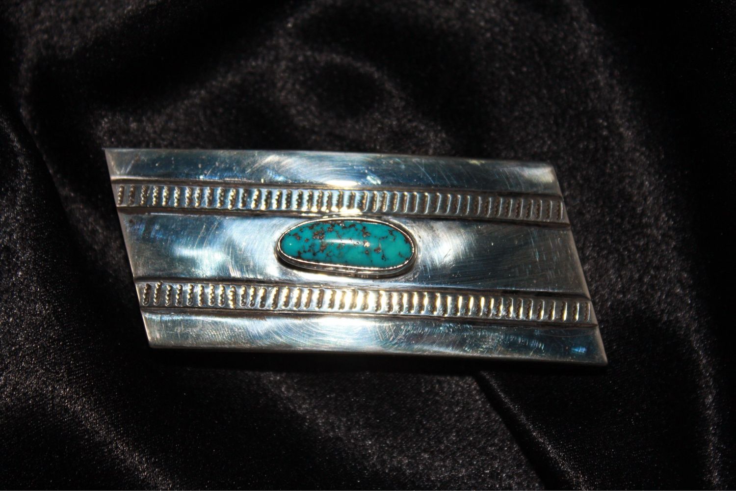 Sterling Silver and Turquoise Belt Buckle