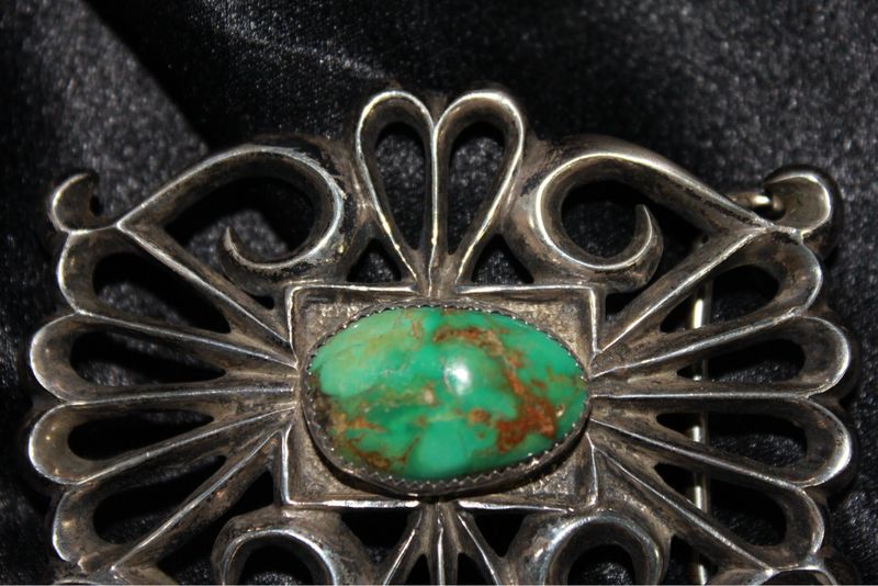 Sterling Silver and Natural Nevada Belt Buckle