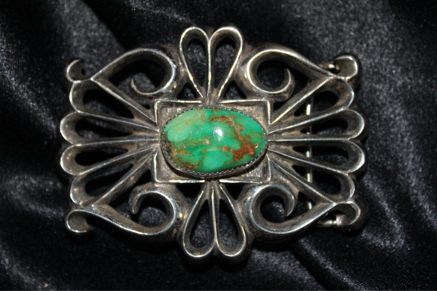 Sterling Silver and Natural Nevada Belt Buckle