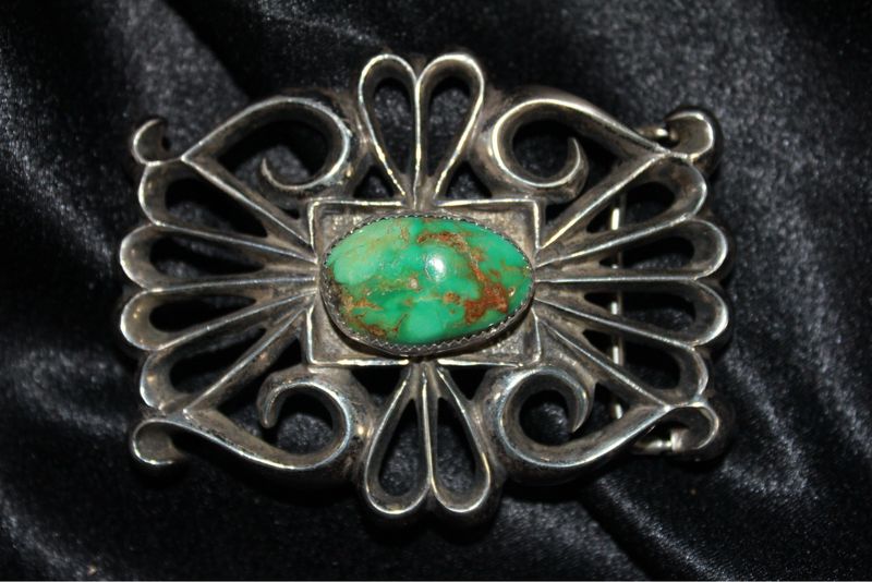 Sterling Silver and Natural Nevada Belt Buckle