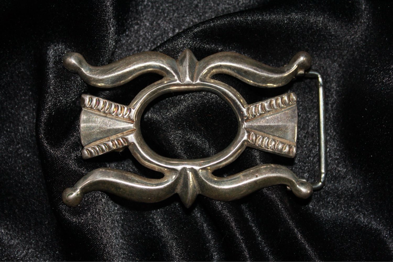 Sterling Silver Sand Cast Belt Buckle