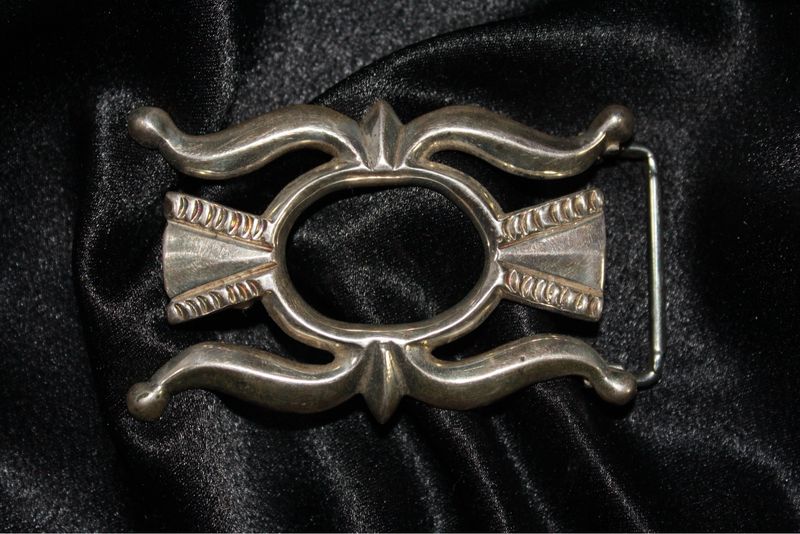 Sterling Silver Sand Cast Belt Buckle