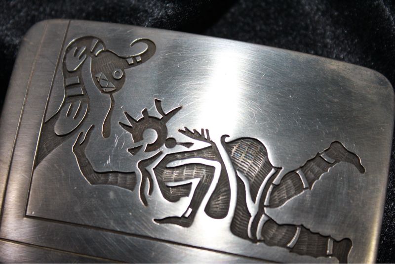 Sterling Silver Hopi Design Belt Buckle