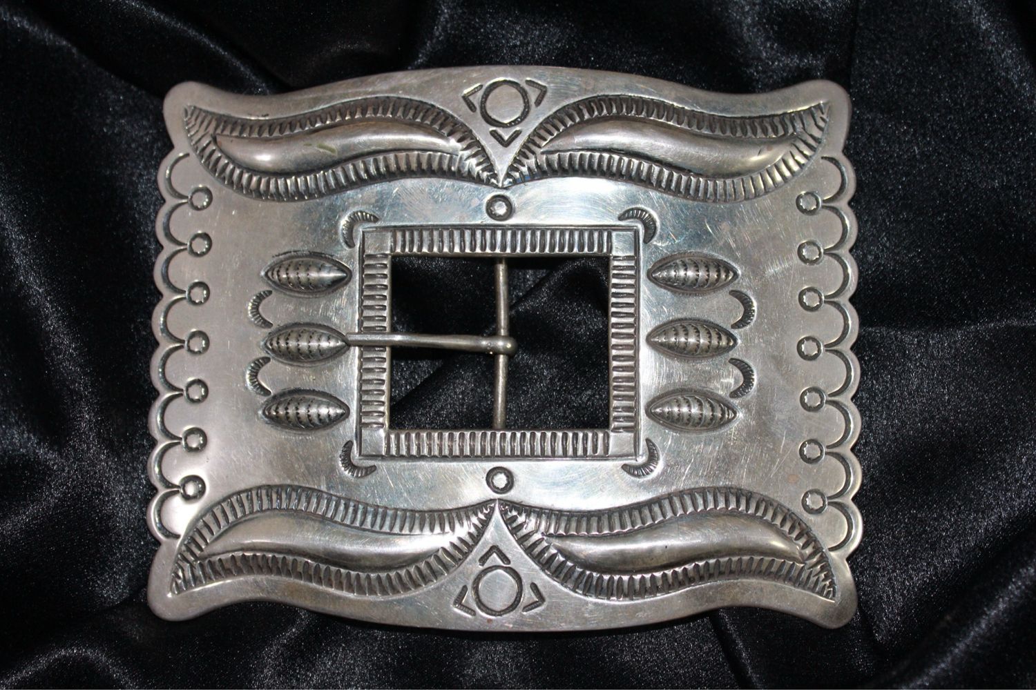 Sterling Silver Stamped Belt Buckle