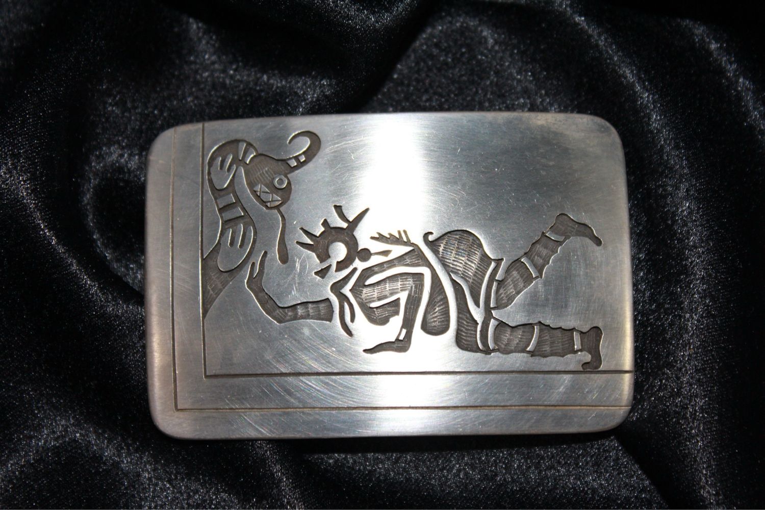 Sterling Silver Hopi Design Belt Buckle