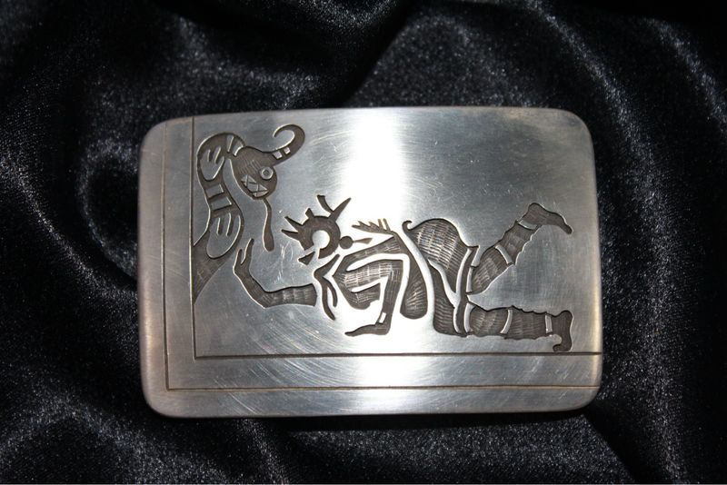 Sterling Silver Hopi Design Belt Buckle