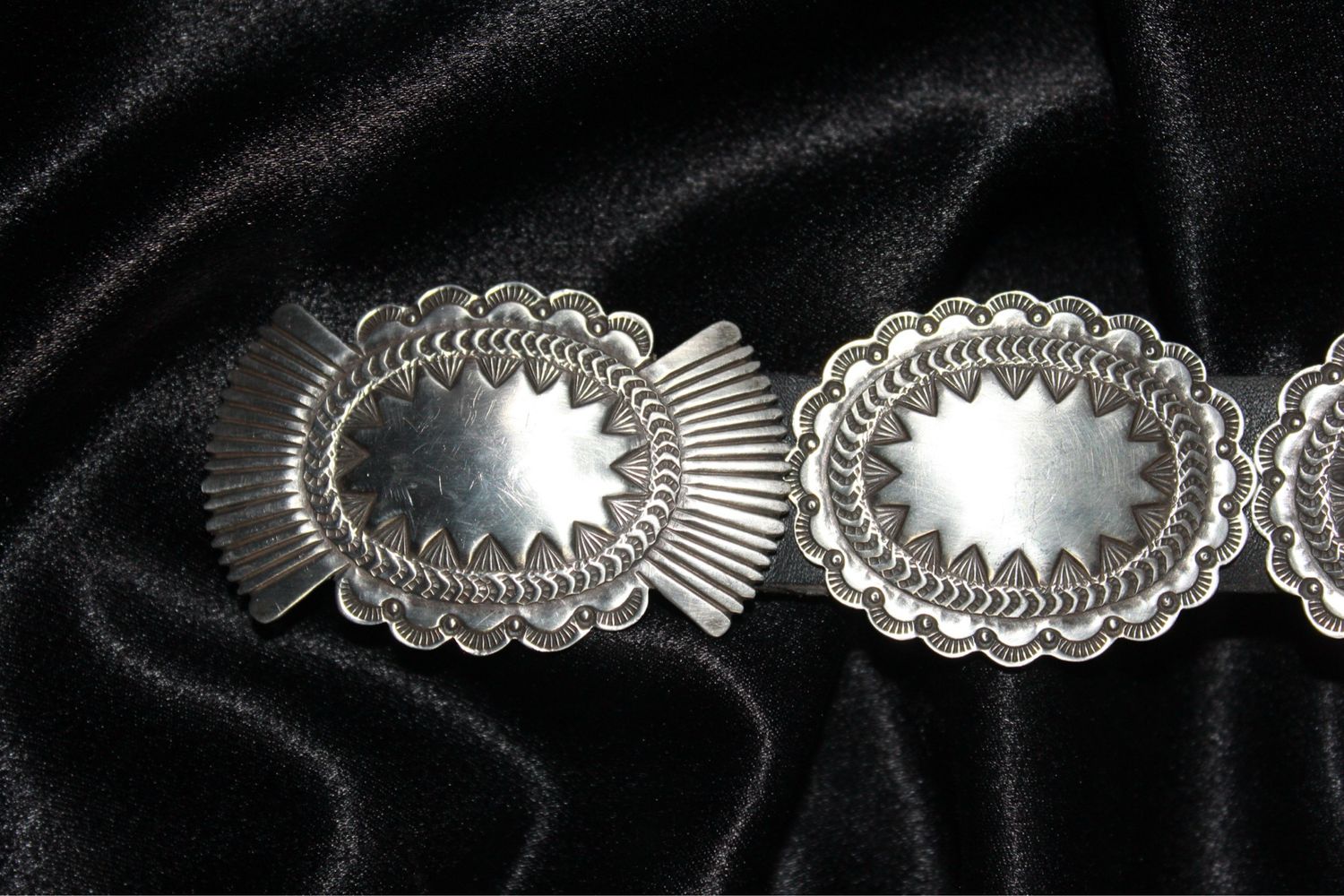 Sterling Silver Stamped Concho Belt