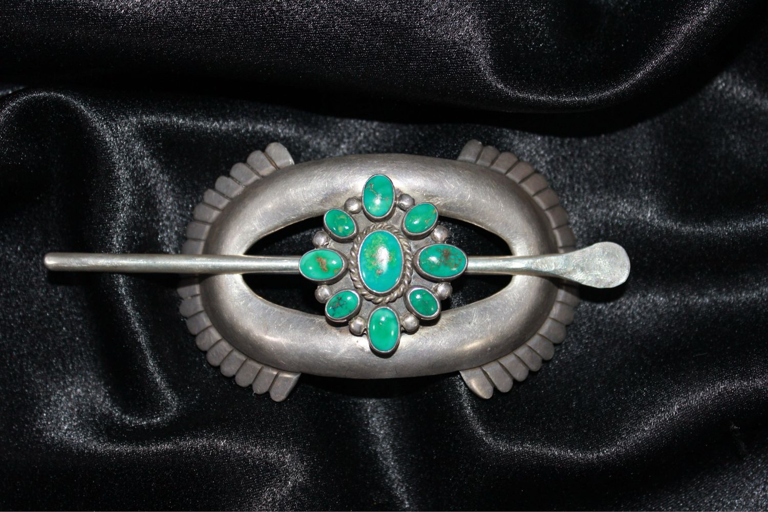 Sterling Silver and Turquoise Hair Piece