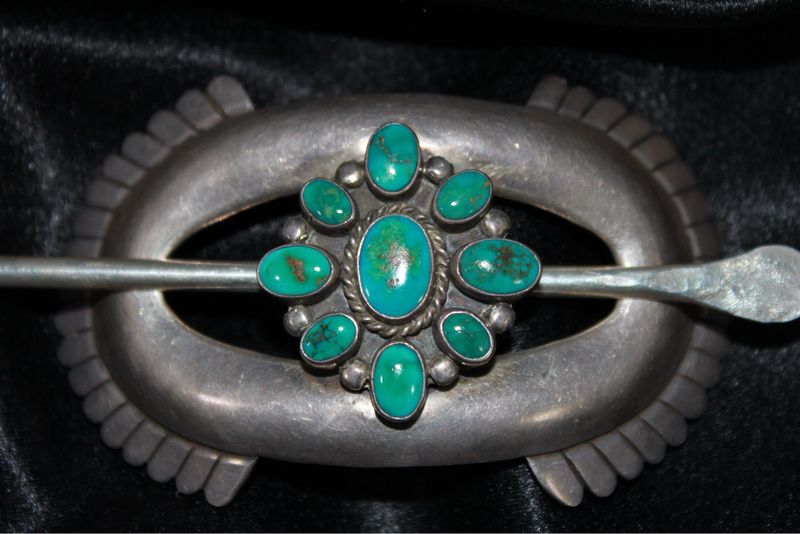 Sterling Silver and Turquoise Hair Piece